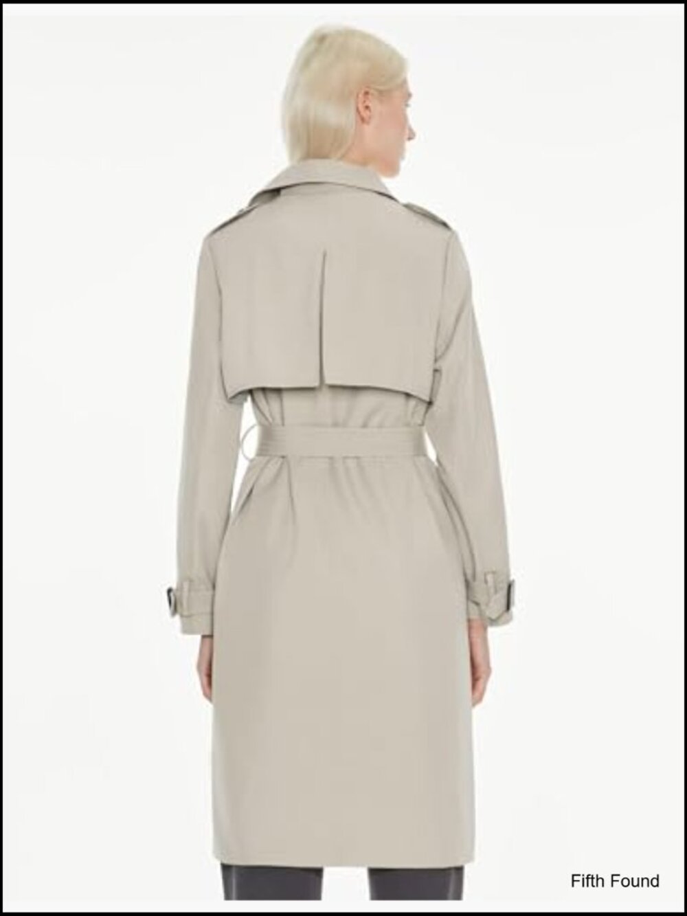 Women's Long Trench Coat Lightweight Double-Breasted Classic Lapel Overcoat - Picture 2 of 7